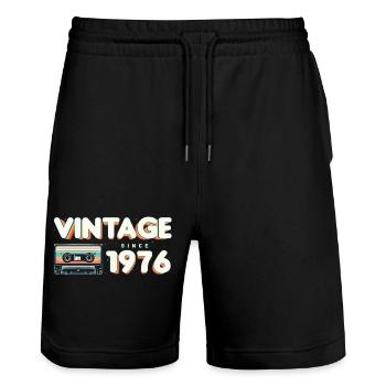 Vintage Music & Nostalgic Birthday - Vintage - Stanley/Stella Trainer Unisex Organic Jogging Shorts - black - Front - Nik (191cm) & Marisol (170cm)