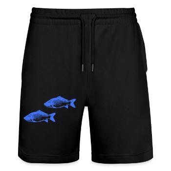 Fische - Stanley/Stella Unisex Bio Joggingshorts Trainer  - Schwarz - Vorne - Nik (191cm) & Marisol (170cm)