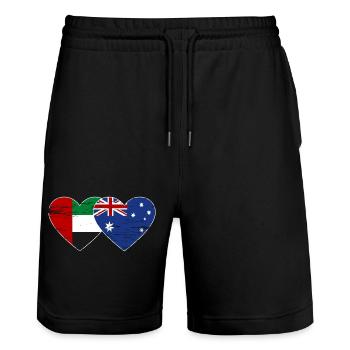 Émirats arabes unis Australie Drapeau - Short de jogging bio TRAINER Stanley/Stella unisexe - noir - Devant - Nik (191cm) & Marisol (170cm)