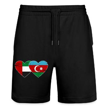 Émirats arabes unis Drapeau de l’Azerbaïdjan - Short de jogging bio TRAINER Stanley/Stella unisexe - noir - Devant - Nik (191cm) & Marisol (170cm)