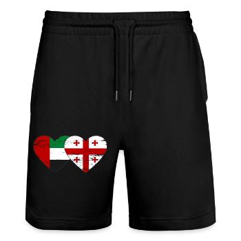 Émirats arabes unis Géorgie Drapeau - Short de jogging bio TRAINER Stanley/Stella unisexe - noir - Devant - Nik (191cm) & Marisol (170cm)