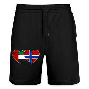 Émirats arabes unis Drapeau de la Norvège - Short de jogging bio TRAINER Stanley/Stella unisexe - noir - Devant - Nik (191cm) & Marisol (170cm)