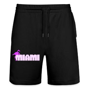 Miami États-Unis Flamingo Bird Amérique Floride Voyage - Short de jogging bio TRAINER Stanley/Stella unisexe - noir - Devant - Nik (191cm) & Marisol (170cm)