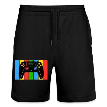 Manette de gaming gaming rétro vintage - Short de jogging bio TRAINER Stanley/Stella unisexe - noir - Devant - Nik (191cm) & Marisol (170cm)
