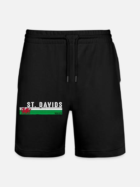 St. Davids Wales Coastal Serenity - Stanley/Stella Trainer Unisex Organic Jogging Shorts - black