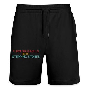 Transformez les obstacles en tremplins - Short de jogging bio TRAINER Stanley/Stella unisexe - noir - Devant - Nik (191cm) & Marisol (170cm)