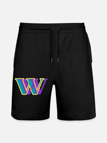 Mehrfarbiger Buchstabe w - Stanley/Stella Unisex Bio Joggingshorts Trainer  - Schwarz