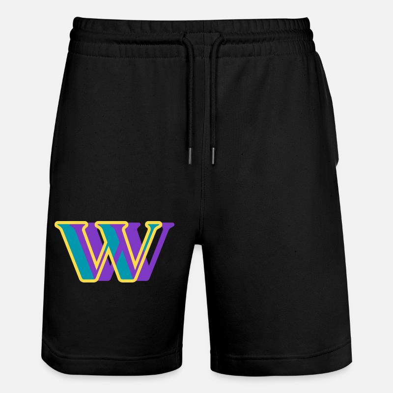 Mehrfarbiger Buchstabe w - Stanley/Stella Unisex Bio Joggingshorts Trainer  - Schwarz