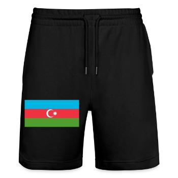 Azerbaïdjan - Short de jogging bio TRAINER Stanley/Stella unisexe - noir - Devant - Nik (191cm) & Marisol (170cm)