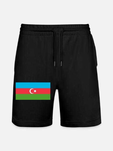 Azerbaijan - Stanley/Stella Trainer Unisex Organic Jogging Shorts - black