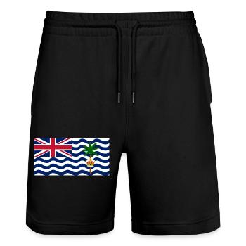 Britisches Territorium im Indischen Ozean - Stanley/Stella Unisex Bio Joggingshorts Trainer  - Schwarz - Vorne - Nik (191cm) & Marisol (170cm)