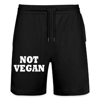 Not vegan - Short de jogging bio TRAINER Stanley/Stella unisexe - noir - Devant - Nik (191cm) & Marisol (170cm)
