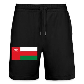 Oman - Stanley/Stella Trainer Unisex Organic Jogging Shorts - black - Front - Nik (191cm) & Marisol (170cm)
