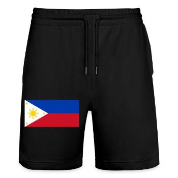 Philippines - Stanley/Stella Trainer Unisex Organic Jogging Shorts - black - Front - Nik (191cm) & Marisol (170cm)