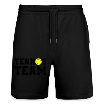 tennis team - Stanley/Stella Unisex Bio Joggingshorts Trainer  - Schwarz - Vorne - Nik (191cm) & Marisol (170cm)