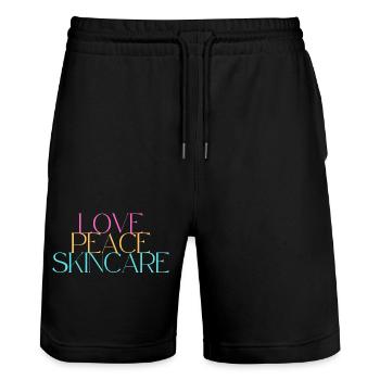 Love Peace Skincare - all you need - Stanley/Stella Unisex Bio Joggingshorts Trainer  - Schwarz - Vorne - Nik (191cm) & Marisol (170cm)