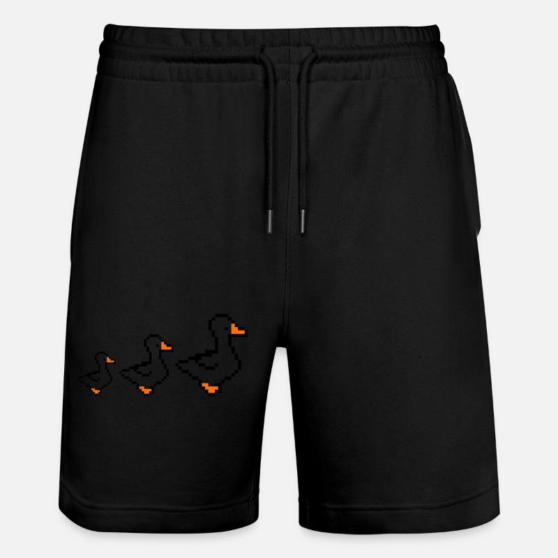 pixel enten - Stanley/Stella Unisex Bio Joggingshorts Trainer  - Schwarz