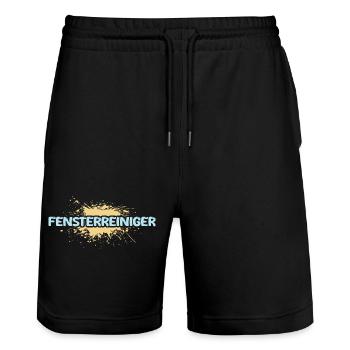 Window cleaner as a job - Stanley/Stella Trainer Unisex Organic Jogging Shorts - black - Front - Nik (191cm) & Marisol (170cm)