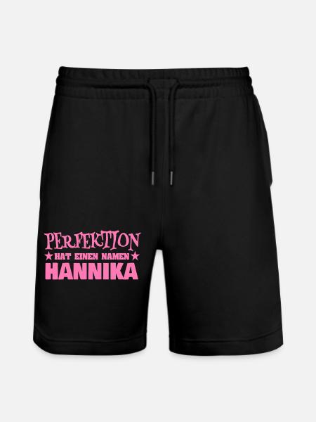 Woman's name Hannika - Stanley/Stella Trainer Unisex Organic Jogging Shorts - black