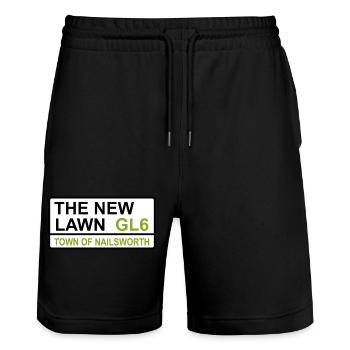 Forest Green Nailsworth The New Lawn Iconic Street - Stanley/Stella Trainer Unisex Organic Jogging Shorts - black - Front - Nik (191cm) & Marisol (170cm)