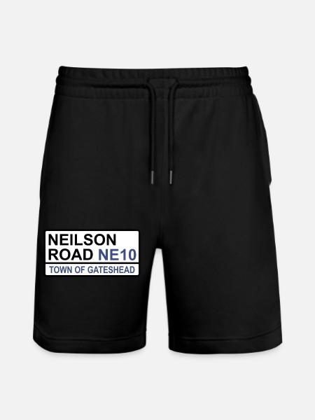Gateshead Neilson Road Iconic Street Sign - Stanley/Stella Trainer Unisex Organic Jogging Shorts - black