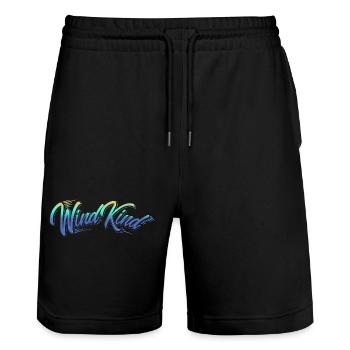 Genre de vent - Short de jogging bio TRAINER Stanley/Stella unisexe - noir - Devant - Nik (191cm) & Marisol (170cm)