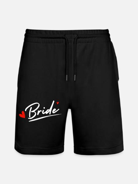 Bride Hearts - Bride Gift - Stanley/Stella Trainer Unisex Organic Jogging Shorts - black