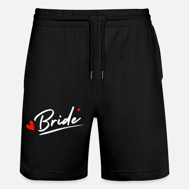 Bride Hearts - Bride Gift - Stanley/Stella Trainer Unisex Organic Jogging Shorts - black
