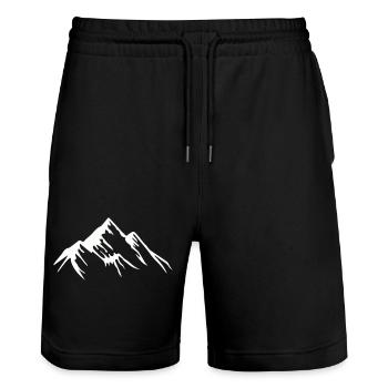 montagnes - Short de jogging bio TRAINER Stanley/Stella unisexe - noir - Devant - Nik (191cm) & Marisol (170cm)