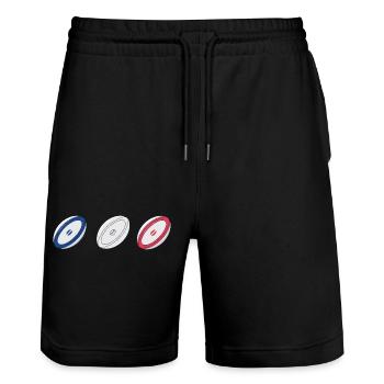 Rugby Sport Geschenk - Stanley/Stella Unisex Bio Joggingshorts Trainer  - Schwarz - Vorne - Nik (191cm) & Marisol (170cm)