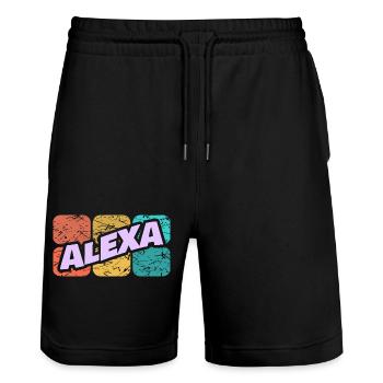 Alexa Alexa - Stanley/Stella Unisex Bio Joggingshorts Trainer  - Schwarz - Vorne - Nik (191cm) & Marisol (170cm)