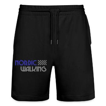 Marche nordique - Sport - Endurance - Marche - Short de jogging bio TRAINER Stanley/Stella unisexe - noir - Devant - Nik (191cm) & Marisol (170cm)