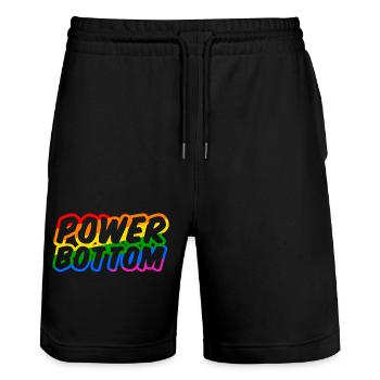 Power Bottom Shirt - Stanley/Stella Unisex Bio Joggingshorts Trainer  - Schwarz - Vorne - Nik (191cm) & Marisol (170cm)