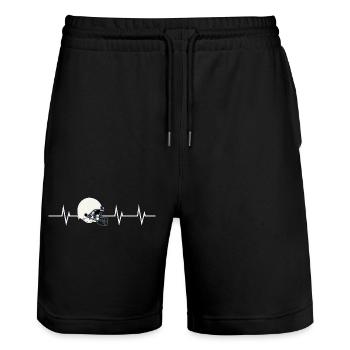 Battement de cœur d’un footballeur - Short de jogging bio TRAINER Stanley/Stella unisexe - noir - Devant - Nik (191cm) & Marisol (170cm)