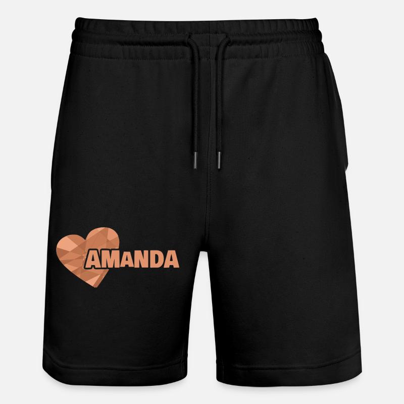 Gift for Amanda - Stanley/Stella Trainer Unisex Organic Jogging Shorts - black
