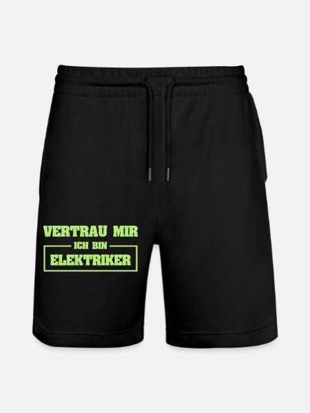Gift for Electrician - Stanley/Stella Trainer Unisex Organic Jogging Shorts - black