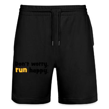 2541614 15427731 courir - Short de jogging bio TRAINER Stanley/Stella unisexe - noir - Devant - Nik (191cm) & Marisol (170cm)