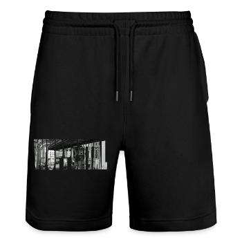 wuppertal - Short de jogging bio TRAINER Stanley/Stella unisexe - noir - Devant - Nik (191cm) & Marisol (170cm)