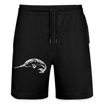 Narwal - Stanley/Stella Unisex Bio Joggingshorts Trainer  - Schwarz - Vorne - Nik (191cm) & Marisol (170cm)