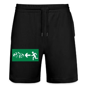 Berge - Stanley/Stella Unisex Bio Joggingshorts Trainer  - Schwarz - Vorne - Nik (191cm) & Marisol (170cm)