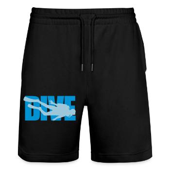 text dive logo sport diver fun club under - Stanley/Stella Trainer Unisex Organic Jogging Shorts - black - Front - Nik (191cm) & Marisol (170cm)