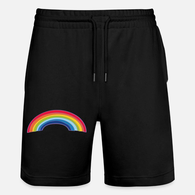 Bunter Regenbogen - Stanley/Stella Unisex Bio Joggingshorts Trainer  - Schwarz