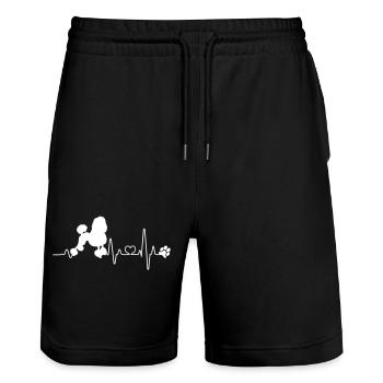 J'aime les caniches j'aime le caniche caniche club chien - Short de jogging bio TRAINER Stanley/Stella unisexe - noir - Devant - Nik (191cm) & Marisol (170cm)