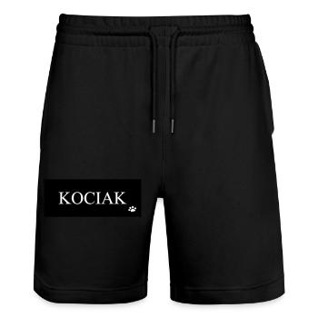 DZ0002 Inscription chaton patte - Short de jogging bio TRAINER Stanley/Stella unisexe - noir - Devant - Nik (191cm) & Marisol (170cm)
