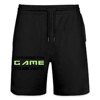 Gamer - Stanley/Stella Unisex Bio Joggingshorts Trainer  - Schwarz - Vorne - Nik (191cm) & Marisol (170cm)