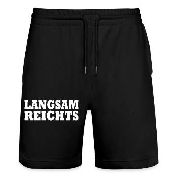 Langsam reichts - Stanley/Stella Unisex Bio Joggingshorts Trainer  - Schwarz - Vorne - Nik (191cm) & Marisol (170cm)