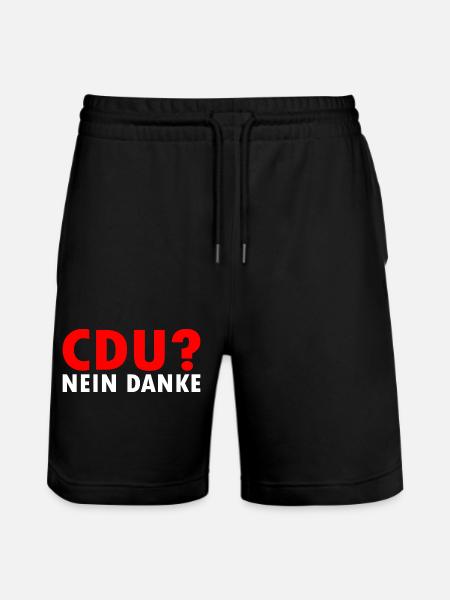 Cdu - Stanley/Stella Unisex Bio Joggingshorts Trainer  - Schwarz