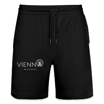 Vienne, Autriche, Prater, Grande Roue, Danube - Short de jogging bio TRAINER Stanley/Stella unisexe - noir - Devant - Nik (191cm) & Marisol (170cm)