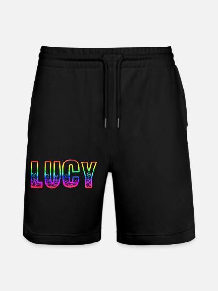 lucy rs rainbow - Stanley/Stella Trainer Unisex Organic Jogging Shorts - black