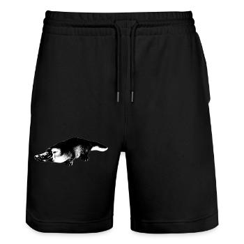 Ornithorynque - Short de jogging bio TRAINER Stanley/Stella unisexe - noir - Devant - Nik (191cm) & Marisol (170cm)